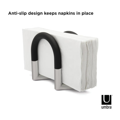 Umbra Swivel Servilletero de Mesa Flexible de Metal Antideslizante para Cocina y Comedor, Plateado