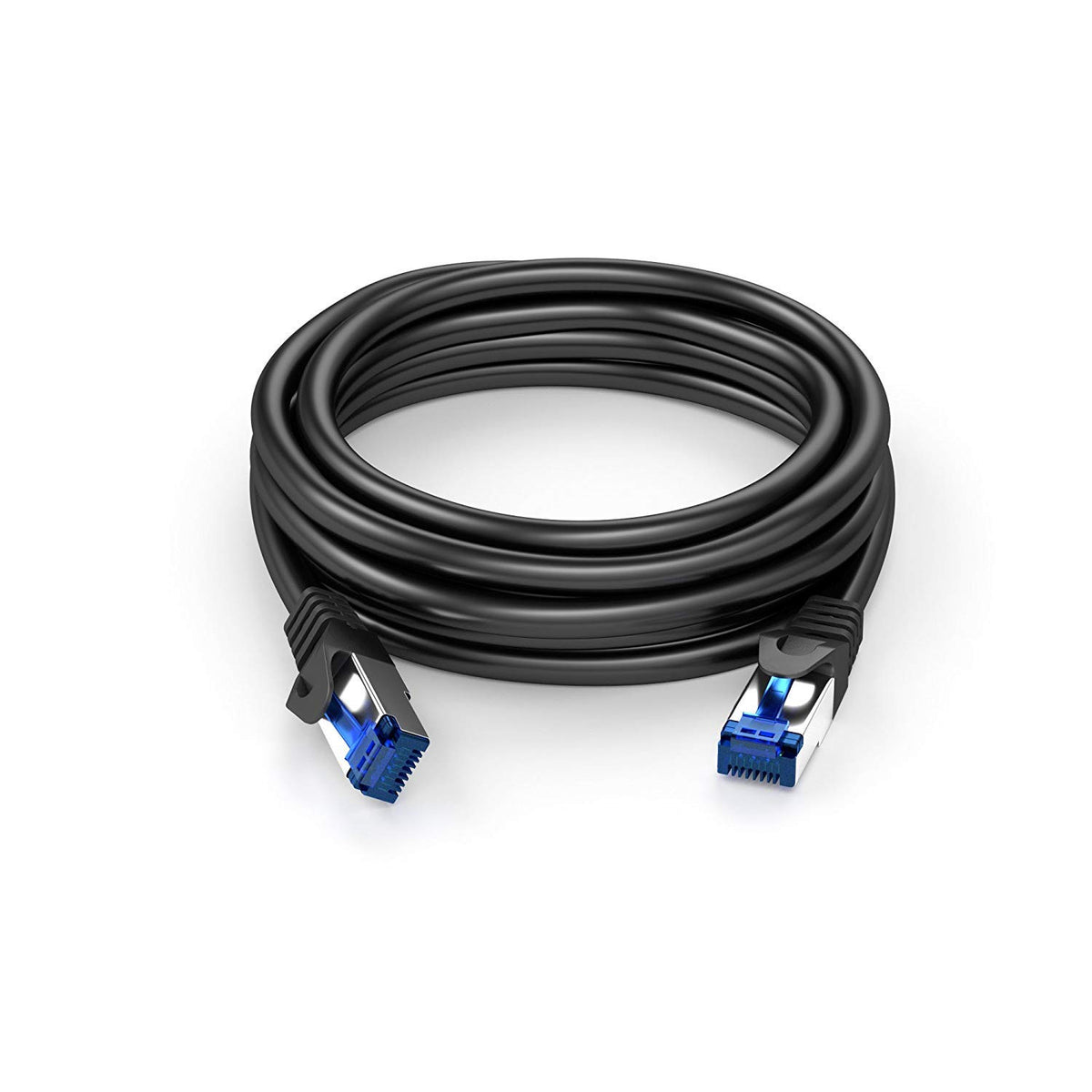 KabelDirekt – Cable Ethernet 10Gbit/s – 5x 25ft/7.5m, plateado | Transmite la velocidad máxima de fibra óptica, para redes Gigabit, switches/routers/modems/plata