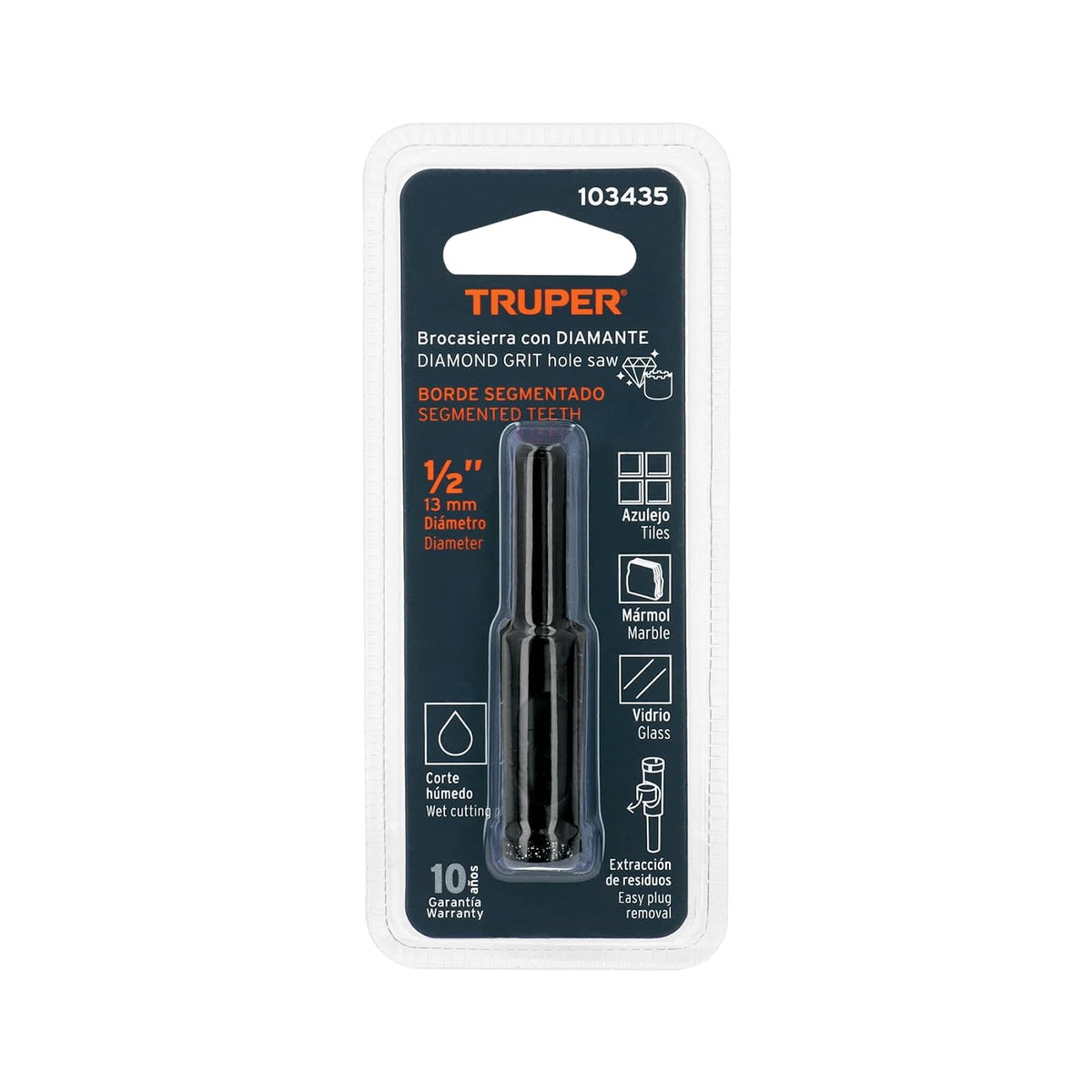 Truper BD-12, Broca diamantada 12mm (1/2")