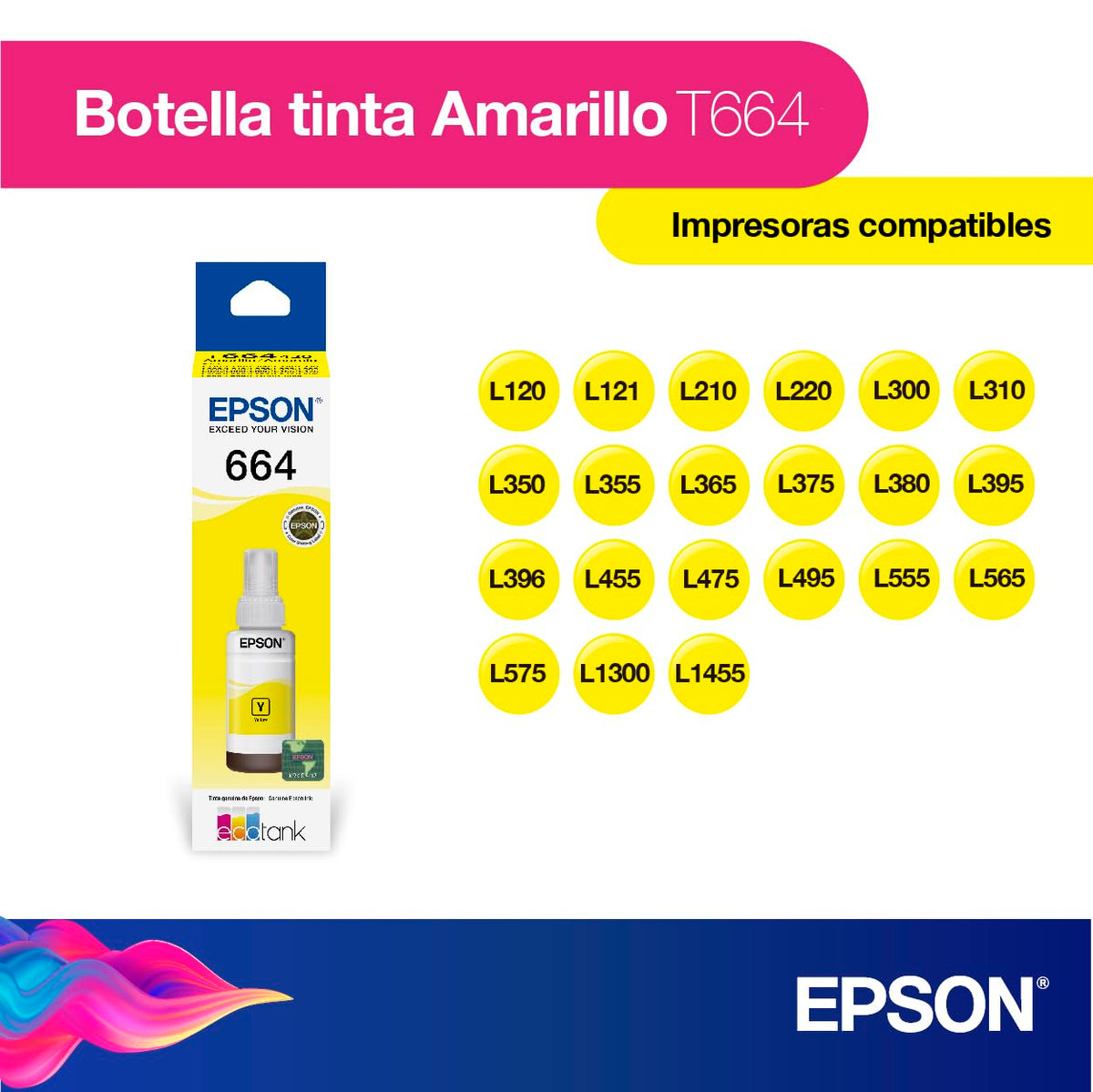 Epson Ecofit Botella de Tinta Color Amarillo T664