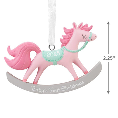 Hallmark - Adornos de Navidad para bebé y niña, Primer Caballo mecedor de Navidad 2025, Regalos para bebés