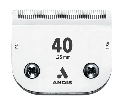 Andis 64265, Cuchilla desmontable para cortadora de mascotas con borde cerámico, fabricada en acero con carbono y proceso de endurecimiento exclusivo, para las series AGC, BG, DBLC, FHC y BDC, longitud de corte de 0,25 mm (1/100"), cromada.