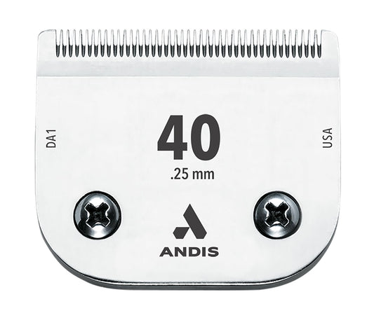 Andis 64265, Cuchilla desmontable para cortadora de mascotas con borde cerámico, fabricada en acero con carbono y proceso de endurecimiento exclusivo, para las series AGC, BG, DBLC, FHC y BDC, longitud de corte de 0,25 mm (1/100"), cromada.
