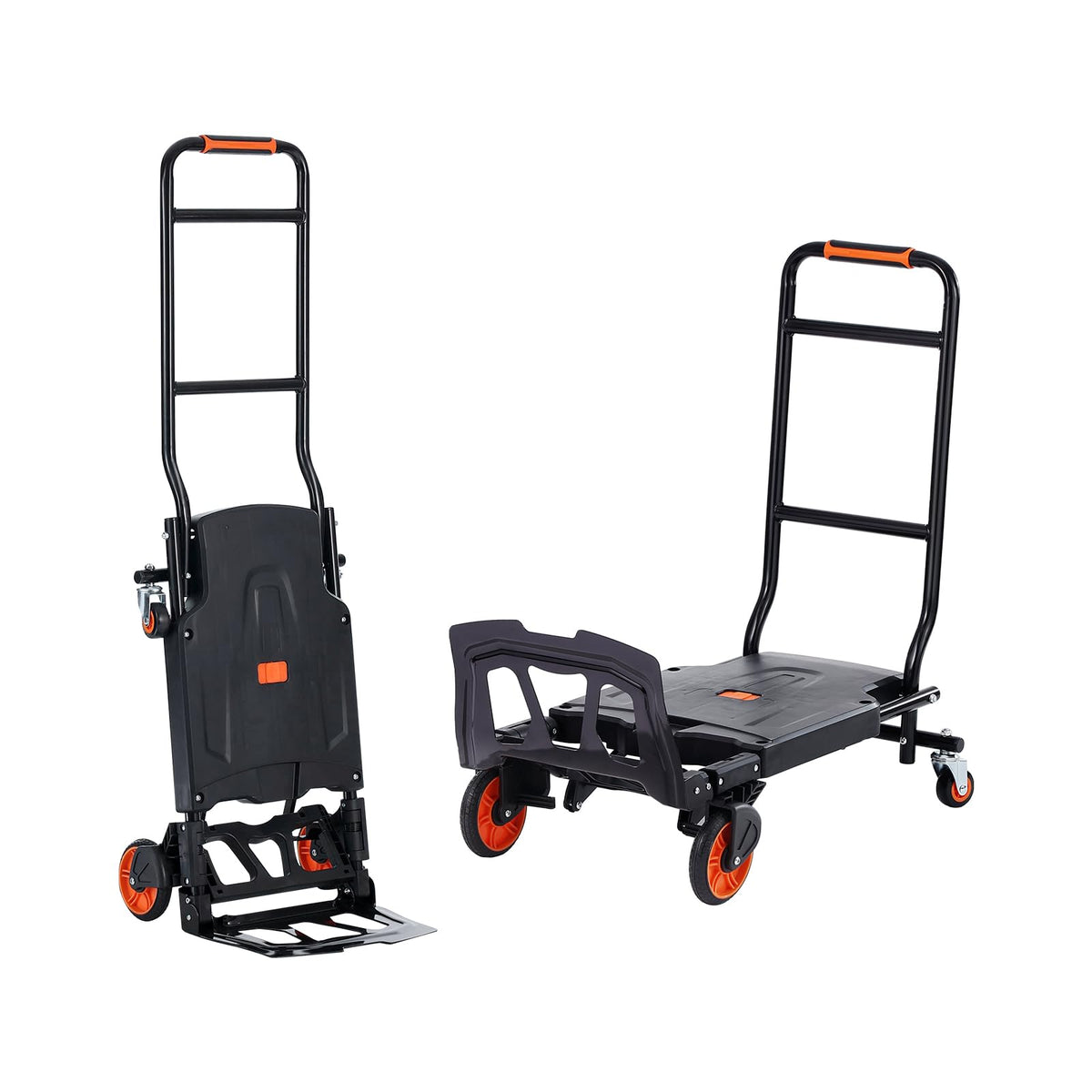 VEVOR Camión de Mano Plegable de Aluminio con Ruedas de Goma - 300 lbs - 300 libras - 2 en 1