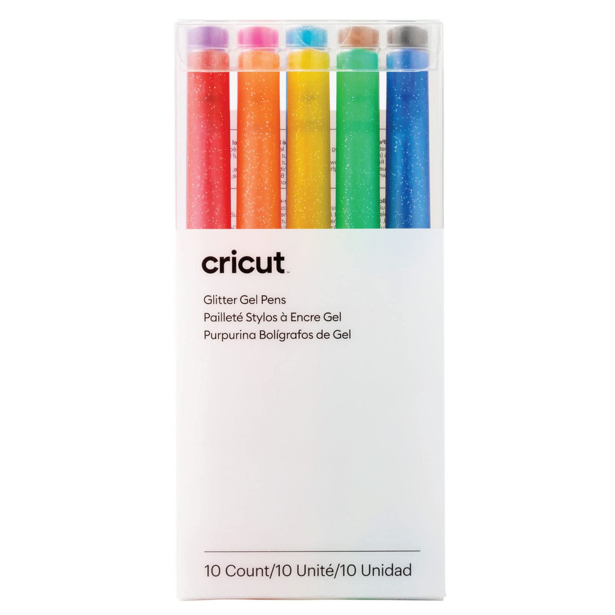 Cricut Juego de bolígrafos de gel con purpurina, 10 unidades, multicolor