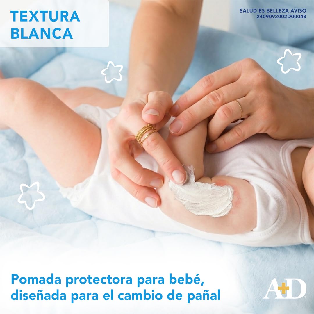 A+D Cuidado Intenso Pomada para Rozaduras de Pañal para Bebés 113g | Ayuda a la prevención de rozaduras | Con Óxido de Zinc y Aloe | Hipoalergénica