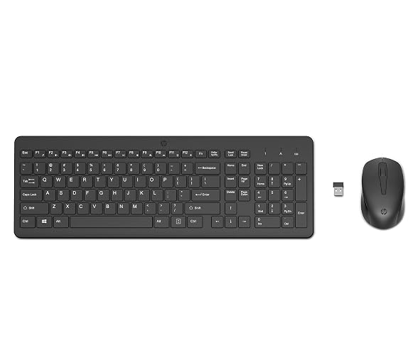 HP Combo Teclado en Español y Mouse Inalámbricos 330, Portátiles, Conectividad Inalámbrica de hasta 10 Metros, 2,4 GHz, Windows/Mac OS, Negro (2V9E6AA)