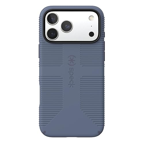 Speck CANDYSHELL Grip +MS Funda para iPhone 17 Pro MAX, Color Azul Misterioso, Tela Vaquera descolorada, Agarre Protector Delgado, protección contra caídas, Compatible con MagSafe