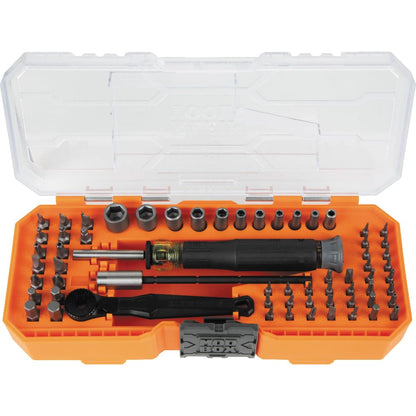 Klein Tools 32787 Juego de destornilladores de precisión de 64 piezas con carcasa modular, magnético, precisión, brocas estándar y tuercas