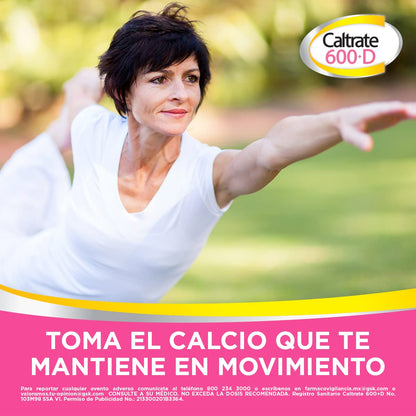 Caltrate Suplemento de Calcio 600 +D 600mg / 400 UI 2 Pack de 60 tabletas + 30 tabletas