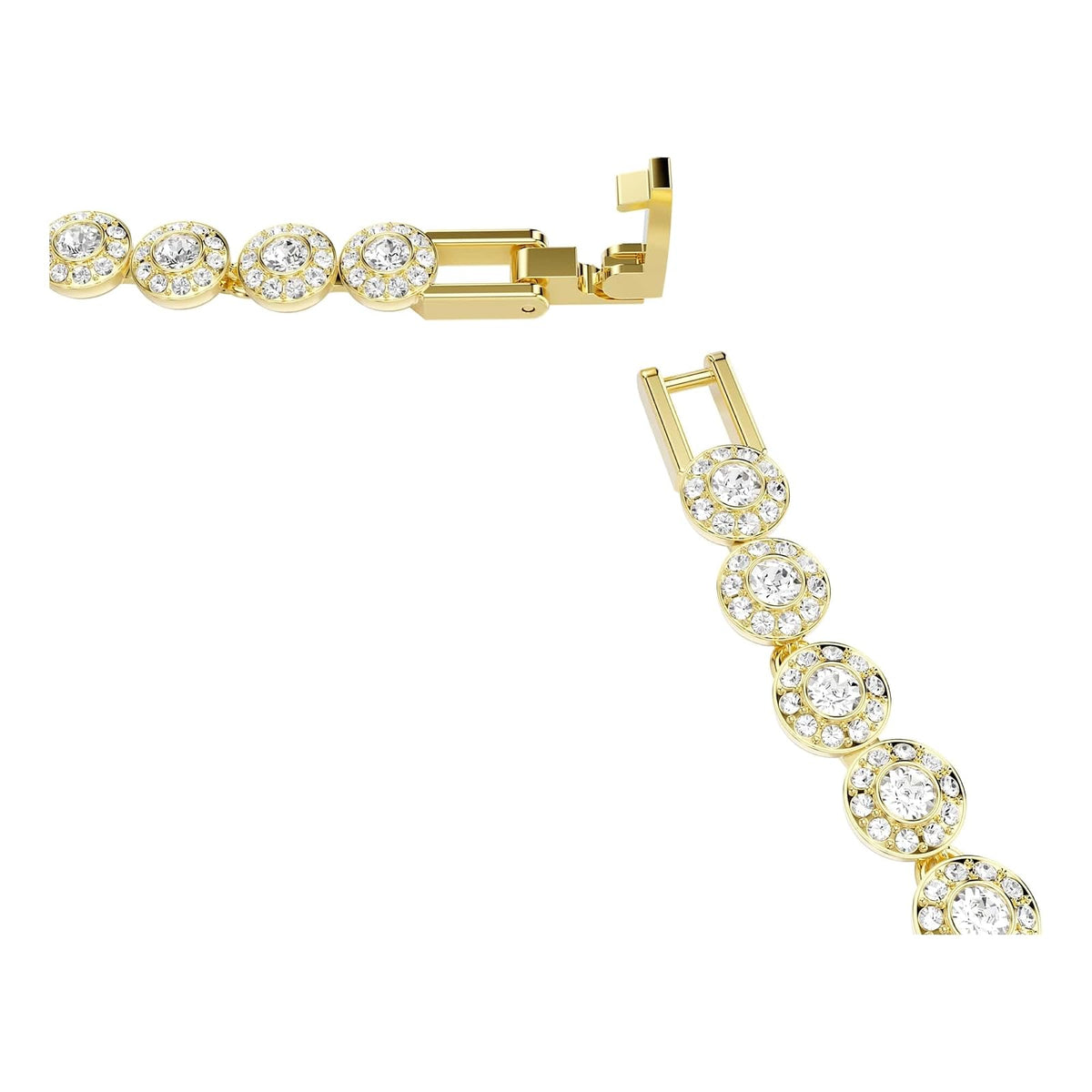 Collar Angelic de Swarovski Una, corte redondo, pequeño, blanco, baño de oro