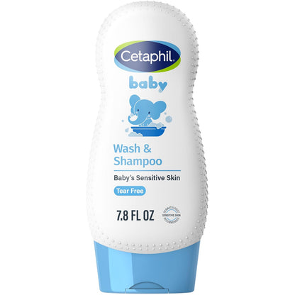 Champú y Gel de baño para bebés Cetaphil con caléndula orgánica, sin desgarros, hipoalergénico, Ideal para Uso Diario, Probado por dermatólogos, 7.8 oz