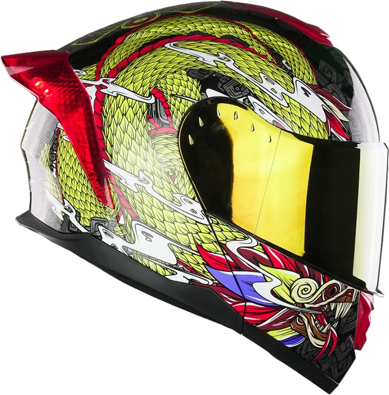 KOV Casco Zero Quetzalcoatl Dorado Abatible Dot XXL