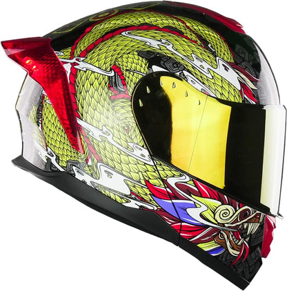 KOV Casco Zero Quetzalcoatl Dorado Abatible Dot S