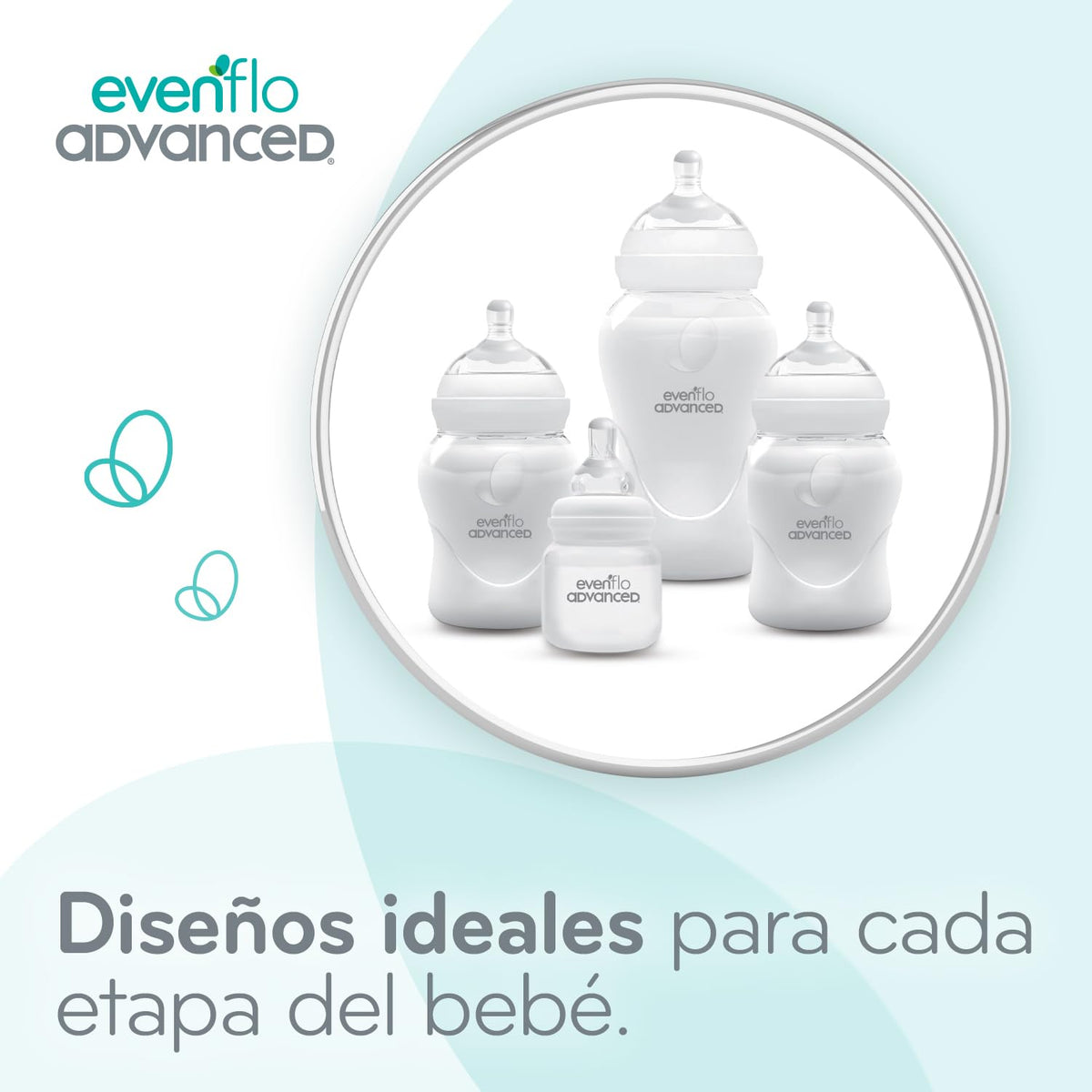 Evenflo Advanced Set Creciendo Juntos, 7 Piezas con Biberones y Tazas Entrenadoras, 60ml a 270ml, Silicón Grado Alimenticio, Sin BPA, Sistema Anti-colapso, 0-6+ Meses