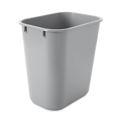 Rubbermaid Commercial Products - Bote de basura rectangular lateral de computadora, 3.5 galones, pequeño, gris, para recámara/baño/oficina, se adapta debajo del computadora/gabinete/fregadero, paquete