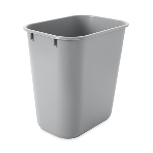 Rubbermaid Commercial Products - Bote de basura rectangular lateral de computadora, 3.5 galones, pequeño, gris, para recámara/baño/oficina, se adapta debajo del computadora/gabinete/fregadero, paquete