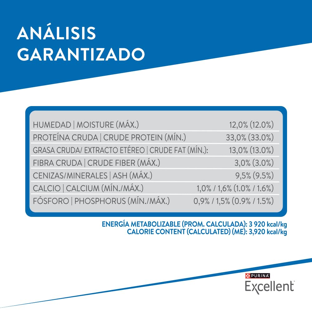 Purina Excellent Alimento para Gatos Adulto Pollo y Arroz 3 Kg