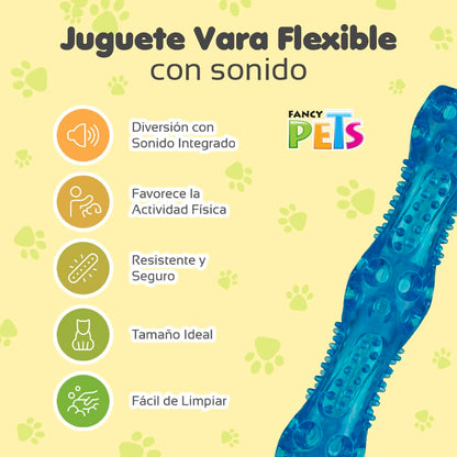 Fancy Pets Juguete Vara Flexible con Sonido para Perro Tamaño Grande Color Azul