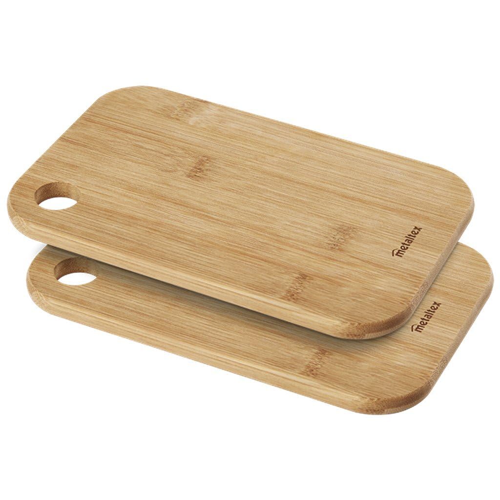 Metaltex 569704 Set de 2 Tablas para Cortar de Bamboo, Medida 22 x 14 cm