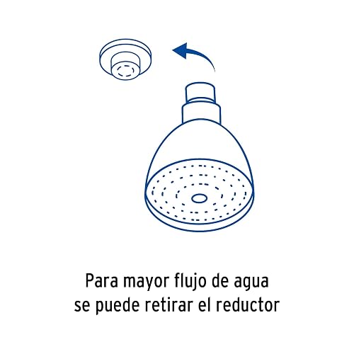 Foset Aqua R-509G Regadera cónica 2-1/2" cromo-oro brazo y chapetón acero