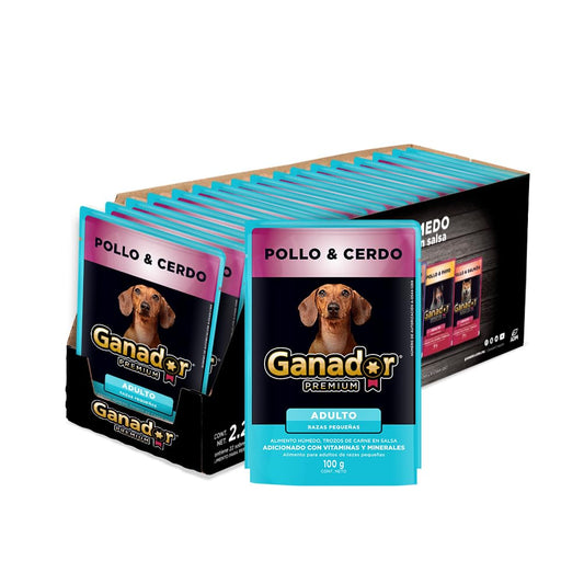 Alimento humedo para Perro Ganador Premium Razas Pequeñas Pollo & Cerdo