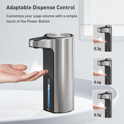 EKO - Dispensador automático de jabón espumoso, dispensador de jabón de Manos de Espuma sin Contacto para baño y Cocina, Resistente al Agua y Recargable, 105 onzas, diseño Moderno para hogares y