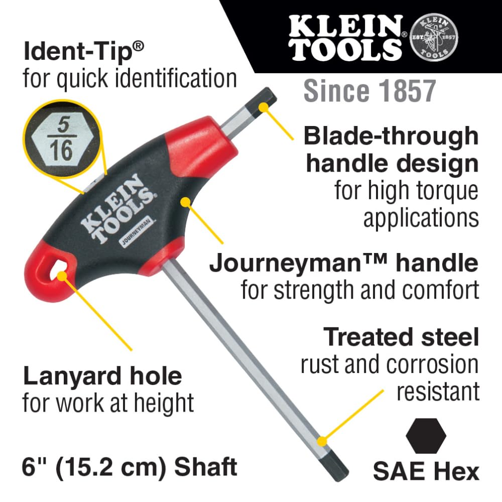 Klein Tools JTH610E Juego de 10 Llaves Hexagonales con Mango “T”