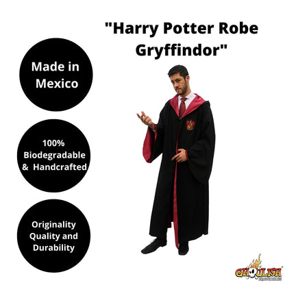 Capa Original de Harry Potter de Gryffindor Color Rojo con Licencia de Warner Brothers, Accesorio para Disfraz de Mago Hechicero Ideal para Fiestas de Disfraces, Halloween, Cosplay