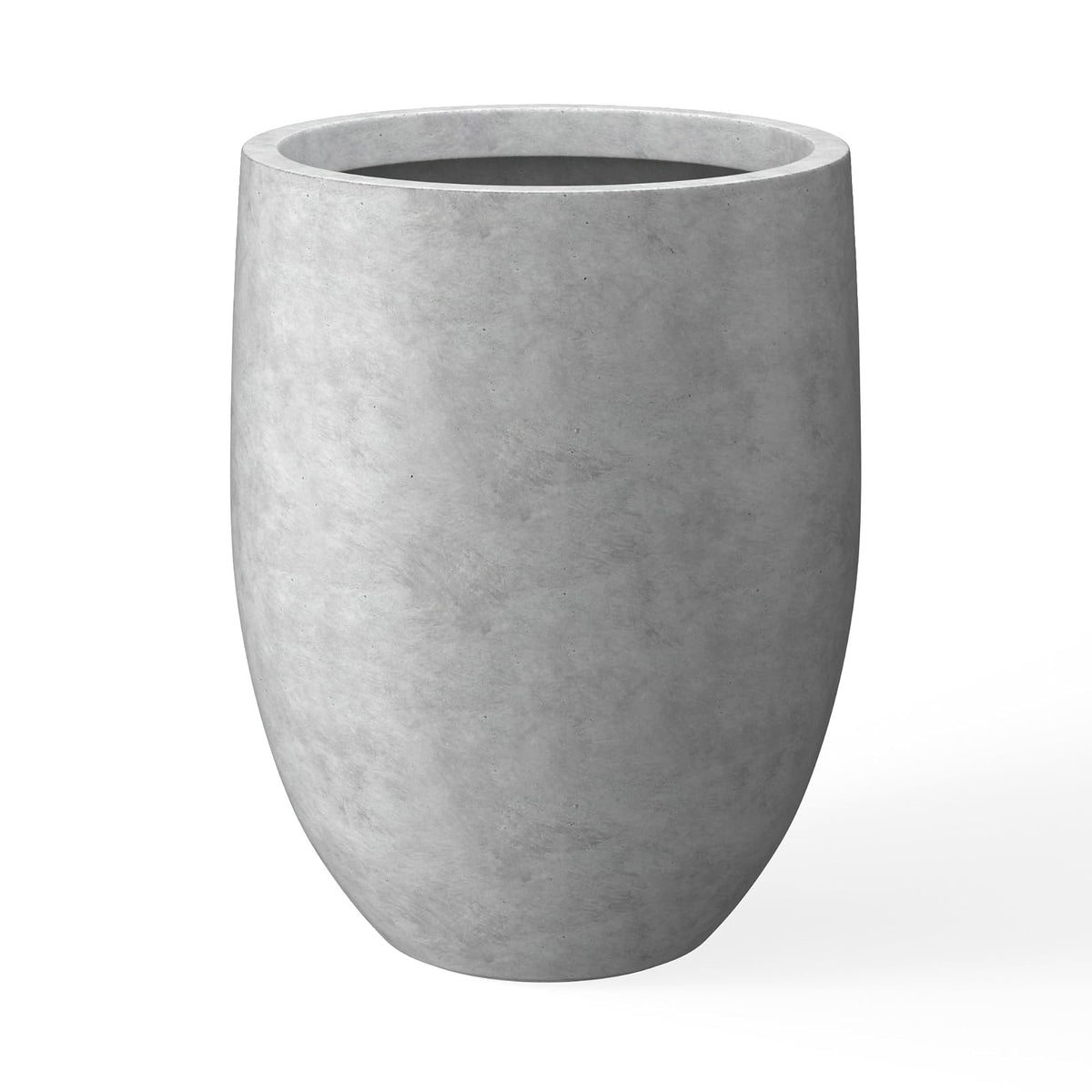 Kante - Maceta alta de hormigón natural de 21.7 pulgadas de alto, maceta decorativa grande para interiores con orificio de drenaje y tapón de goma, estilo redondo moderno para el hogar y el jardín (el color puede variar)