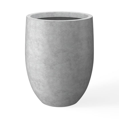Kante - Maceta alta de hormigón natural de 21.7 pulgadas de alto, maceta decorativa grande para interiores con orificio de drenaje y tapón de goma, estilo redondo moderno para el hogar y el jardín (el color puede variar)
