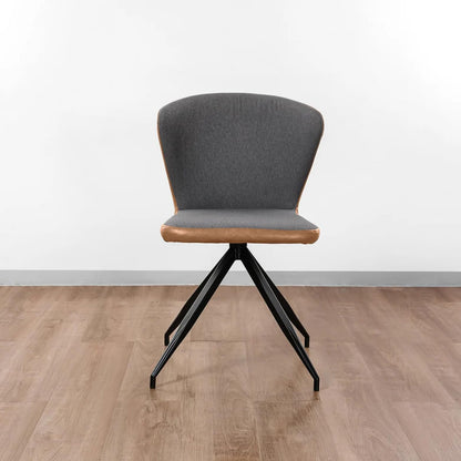 Sochic Silla Grecia Tapizada en Tela Gris con Asiento Acolchado de Hule Espuma y Patas de Metal Negras