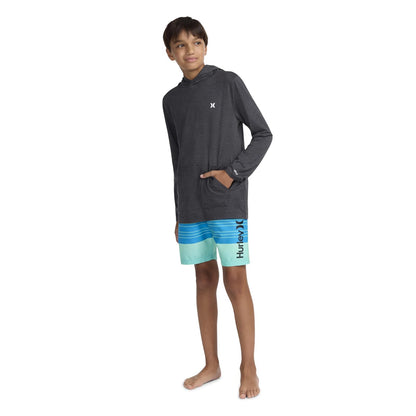 Hurley Long Sleeve Hooded UPF 50+ Rash Guard Swim Shirt Camisa de protección de Sarpullido Niños