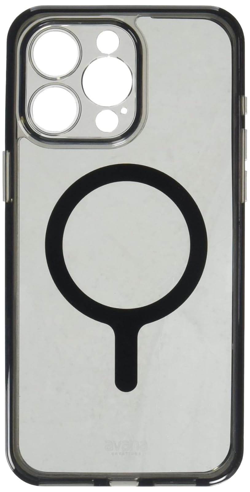 Avana Ice Funda con MagSafe Compatible con iPhone 15 Pro MAX, Resistente a Caídas de 3m, Bisel Elevado, Protección Antimicrobiana - Negro/Transparente