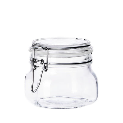 Borgonovo Primizie - Contenedor De Vidrio De 500 Ml. Cristalería Italiana con Tapa Hermética Recipiente de Almacenamiento Alimentos Para Especias
