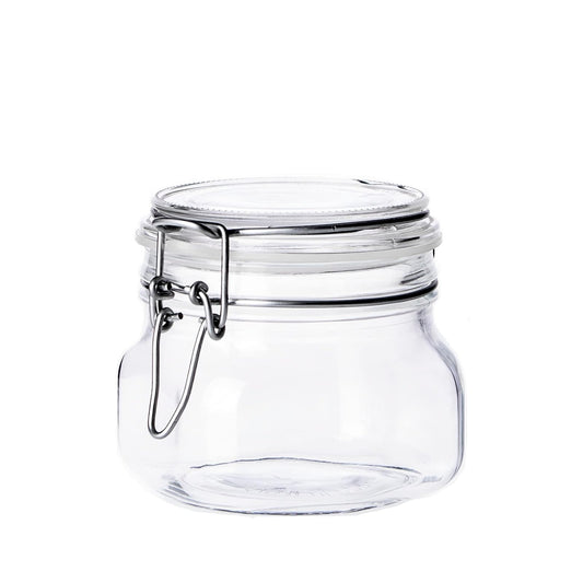 Borgonovo Primizie - Contenedor De Vidrio De 500 Ml. Cristalería Italiana con Tapa Hermética Recipiente de Almacenamiento Alimentos Para Especias