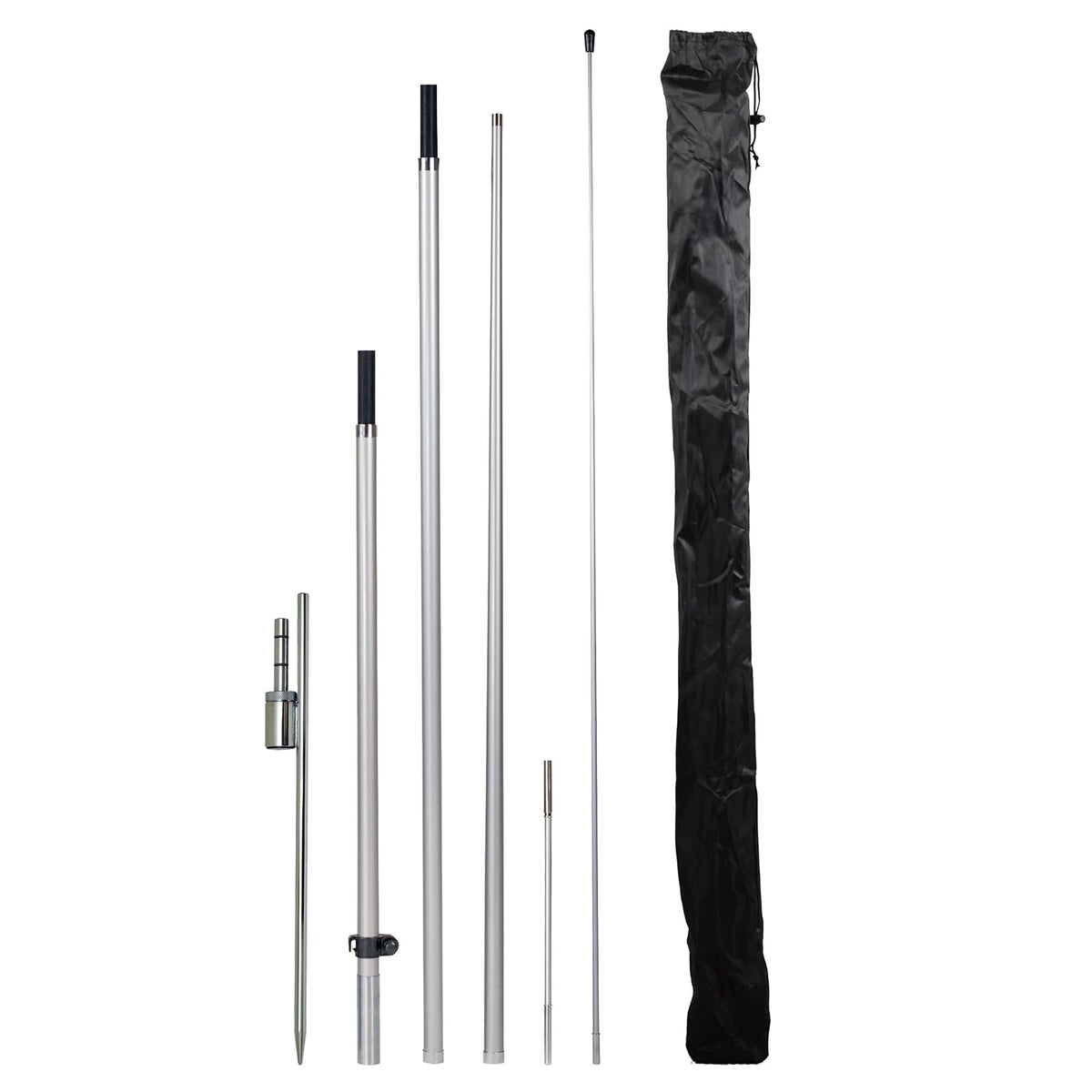 LookOurWay Kit de mástil de Bandera de Plumas – Kit de mástil de Bandera Swooper de 13 pies de Alto con Punta giratoria del Piso, Poste de Bandera para Banderas publicitarias Exteriores en Forma de