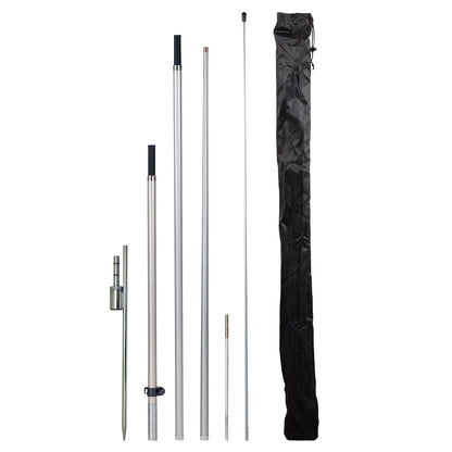 LookOurWay Kit de mástil de Bandera de Plumas – Kit de mástil de Bandera Swooper de 13 pies de Alto con Punta giratoria del Piso, Poste de Bandera para Banderas publicitarias Exteriores en Forma de