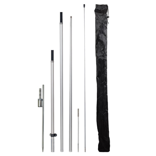 LookOurWay Kit de mástil de Bandera de Plumas – Kit de mástil de Bandera Swooper de 13 pies de Alto con Punta giratoria del Piso, Poste de Bandera para Banderas publicitarias Exteriores en Forma de