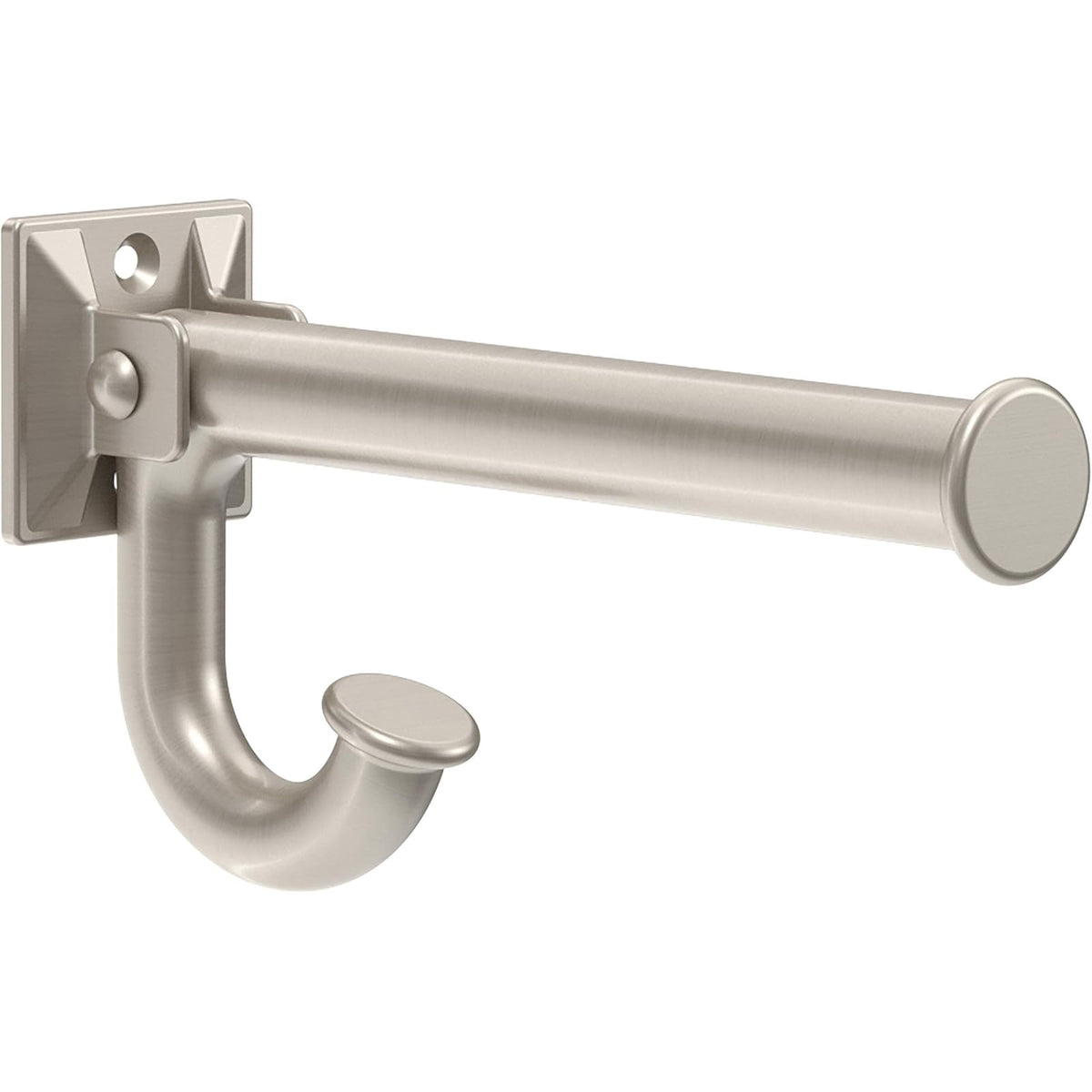 Franklin B45627M-SN-R - Ganchos cuadrados de pared individuales (1 unidad), chamarra de 1 punta/sombrero de níquel satinado, para colgar montado, colgar ropa, bolso, bolso, organización de toallas