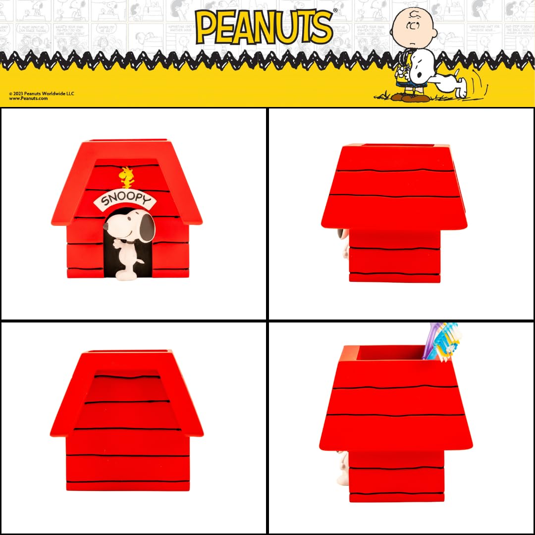 Collectibles Peanuts Snoopy - Soporte para cepillos de Dientes - Vaso para brochas de Maquillaje (Producto Oficial) de Franco