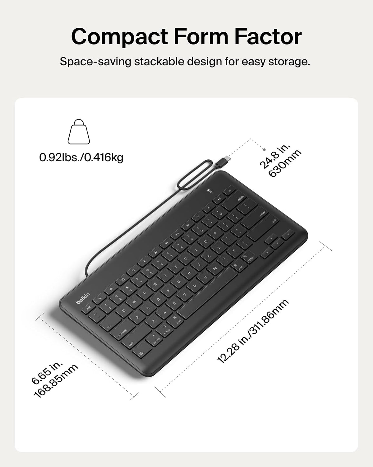 Belkin B2B124 Teclado con cable y conector Lightning para iPad