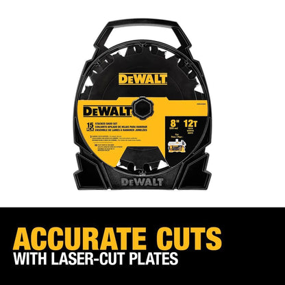 DEWALT - Hoja de sierra apilada (8 pulgadas, 12 dientes (DW812DADO)