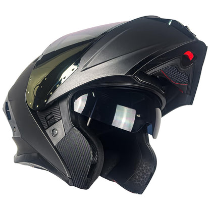 KOV Casco Apolo Gris Mate para Moto ABATIBLE Certificado Dot