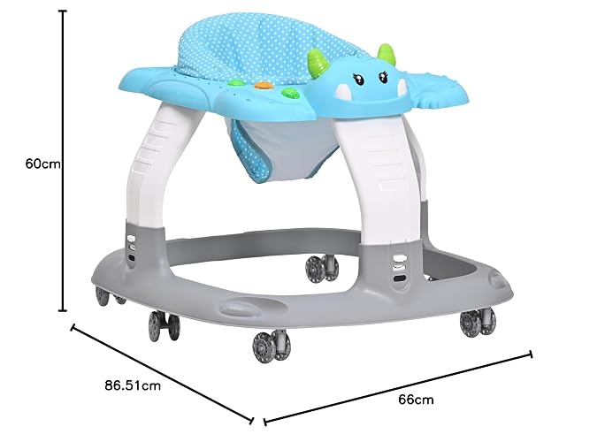 PRINSEL | Andadera Baby Monster para bebés con Asiento Acolchonado Azul