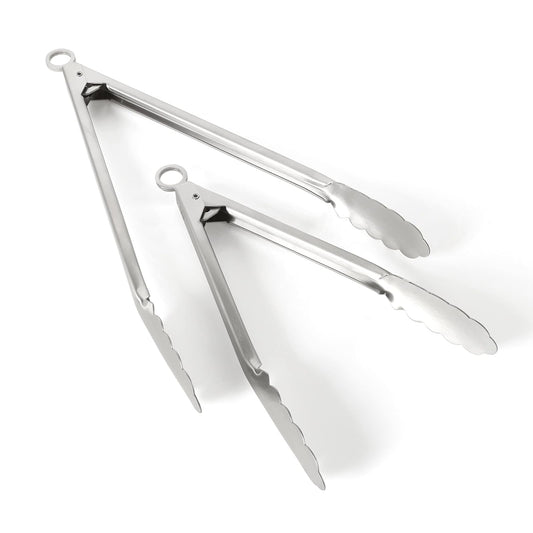 Martha Stewart Richburn - Juego de 2 pinzas (12 y 9 pulgadas), acero inoxidable