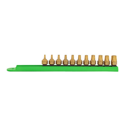 Mayhew Tools 16003 Juego de brocas de doble accionamiento de perfil bajo, 11 piezas Torx, revestimiento de titanio