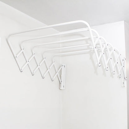 Tendedero de Pared Extensible Tipo Acordeón, Plegable y Compacto, Blanco, Ideal para Interiores y Exteriores, 80 cm