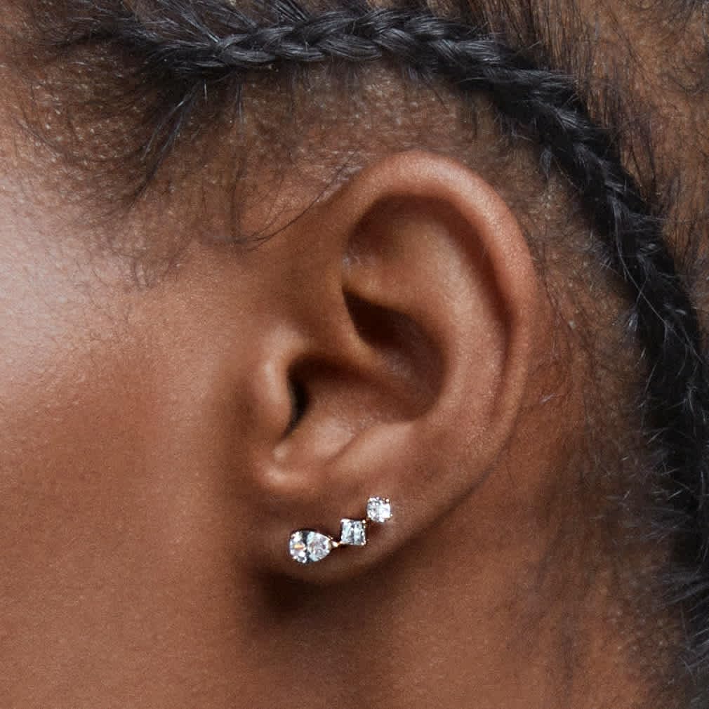 SWAROVSKI Collar y Pendientes para Mujer de Corte Cuadrado colección de Joyas de Cristal