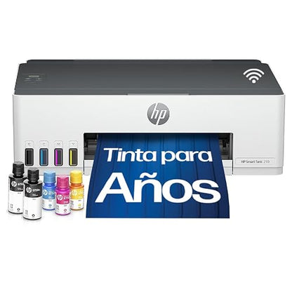 HP Impresora Smart Tank 210, Tinta Continua, Color, Wi-Fi,USB, Bluetooth, Dúplex (Doble Cara) Manual, Impresión Smart App, hasta 2 años de Garantía* (3D4L3A)